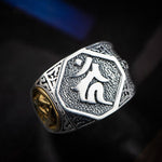 Buddha Stones 925 Sterling Silver Sanskrit Design Carved Protection Adjustable Ring
