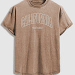 Men's "CALIFORNIA" letter print casual short-sleeved T-shirt
