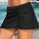 Zeagoo Women's Drawstring Side Slit Swim Skirt High Waist Bikini Bottoms