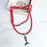 Buddha Stones Tibetan Mala Red Turquoise Lucky Necklace Bracelet