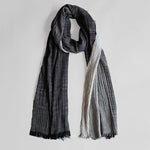 Soft Cotton Linen Vintage Raw Edge Shawl