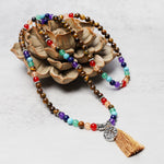 Buddha Stones Healing Crystal Mala Prayer Beads 108 Meditation Healing Multilayer Bracelet Necklace