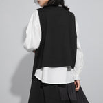 Asymmetrical Black Loose Vest