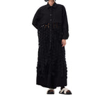 Spliced Hollow Circle Tassel Casual Shirt Dress