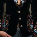 María ⎸ Blazer Bordado con Estampado Floral Multicolor