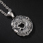 Buddha Stones Koi Fish Dragon Peace Buckle Wealth Necklace Pendant