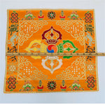 Buddha Stones Flower Endless Knot Prayer Altar Mat Healing Meditation 8 Auspicious Symbols Mat Table Runner