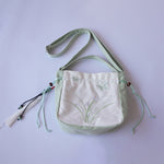 Buddha Stones Handmade Embroidered Flowers Canvas Tote Shoulder Bag Handbag