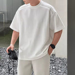 Crew Neck Loose Fit Solid Color T-shirt