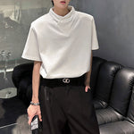 Loose Solid Color Padded Shoulder T-shirt