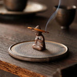 Buddha Stones Small Person Meditation Ceramic Spiritual Healing Incense Burner
