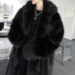 Winter Plush Warm Artificial Fur Mid-length Coat