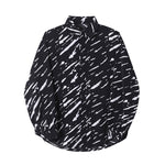 Splattered Graffiti Print Balloon Sleeve Shirt