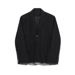 Mesh Panel Long Sleeve Blazer
