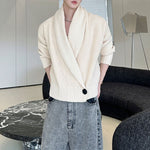 Lapel Button-down Knitted Sweater Coat