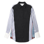 Vintage Patchwork Denim Long-sleeved Shirt