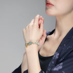 Buddha Stones Natural Hetian Jade PiXiu Luck Fu Character String Bracelet
