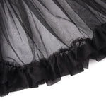 French Denim Patchwork Mesh Skirt
