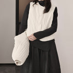 Loose-fitting Crew Neck Vest