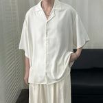 Cuban Collar Ice Silk Loose Casual Shirt