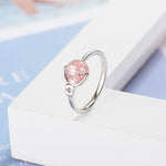Buddha Stones Pink Crystal Soothing Rotation Ring