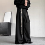 Japanese Retro Button Irregular Loose Straight Trousers