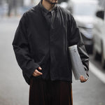 Retro Japanese Style Stand-up Collar Zip-up Jacket