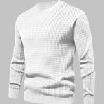 Men's waffle texture solid color casual sweatshirt
