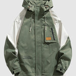 Men's patchwork fabric cargo shell jacket