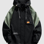 Men's patchwork fabric cargo shell jacket