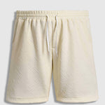 Men's geometric jacquard lapel short sleeve polo shorts set