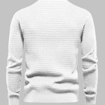 Men's waffle texture solid color casual sweatshirt