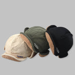 Men's Corduroy Sherpa Lining Warm Earflaps Hat