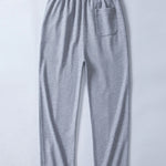 2 In 1 Waffle Notched Collar Sweatshirt & Waffle Pleated Pintuck Straight Leg Pants