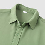 Men's Solid Color Waffle Textured Casual Short Sleeve Shirt