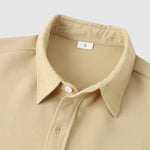 Men's Solid Color Waffle Textured Casual Short Sleeve Shirt