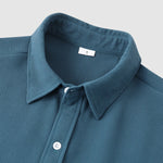Men's Solid Color Waffle Textured Casual Short Sleeve Shirt