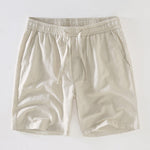 Geometric Jacquard Eyelet Cuban Shirt & Linen Drawstring Shorts