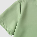 Men's Solid Color Waffle Textured Casual Short Sleeve Shirt