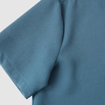 Men's Solid Color Waffle Textured Casual Short Sleeve Shirt