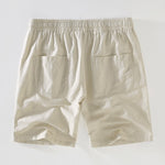 Geometric Jacquard Eyelet Cuban Shirt & Linen Drawstring Shorts