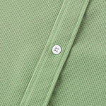 Men's Solid Color Waffle Textured Casual Short Sleeve Shirt