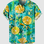 Men's Hawaiian 3D Fruit Print Beach Casual Short Sleeve Shirt