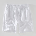 Short Sleeve Stand Collar Shirt & Linen Drawstring Shorts
