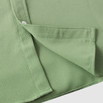 Men's Solid Color Waffle Textured Casual Short Sleeve Shirt