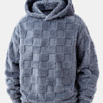 3 Pieces Relax Fit Checkerboard Teddy Hoodie