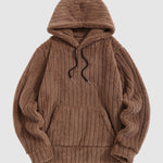 Men's solid color versatile Fleece hooded sweatshirt
