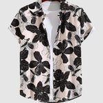 Men's Casual Tropical Floral Print Resort Style Short Sleeve Shirt