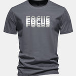 Regular Fit Focus Slogan Print Cotton T-Shirt