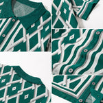 Retro Rhombus Geometric Knit Shirt & Slim Fit Tapered Trousers